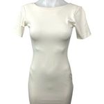 Amanda Uprichard White Short Sleeve Stretch Career Mini Bodycon Sheath Dress S Photo 0