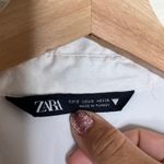 ZARA Women's Linen Blend White Ring Cutout Collared Bodycon Mini Dress Sz Small Photo 1