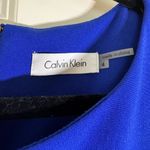 Calvin Klein  Sheath Dress Blue Gold Belt Detail Size 4 Photo 3