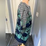 Anthropologie Eva Franco Houndstooth Floral Artsy Art to Wear Jacket Blue Size 2 Photo 4