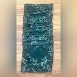 ZARA Deep Green Marble Print Mesh Ruched Midi Skirt Size Small Photo 1