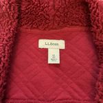 LL Bean Red Quilted Sherpa Trim Open Cardigan‎ Sweatshirt Pockets Size XL Photo 7