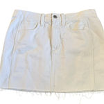 Madewell NWD  White Denim Raw Hem Mini Skirt Women’s Size 28 Photo 0