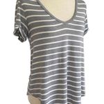 American Eagle Soft & Sexy Striped Gray White T Shirt Size XS Flowy Relaxed Fit Photo 2