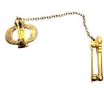 Vintage Beta Sigma Phi Fraternity Gold Tone Enamel Exemplar Torch Pin Pearls Photo 3