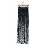 Pretty Little Thing Crushed Velvet Wide Leg Palazzo Pants Womens 12 Silver NYE Photo 1