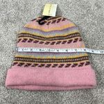 New Lord and Taylor Angora Wool Pink and Brown Stripe Knit Winter Cap Beanie Photo 4