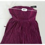Lulus Party Era Magenta Sparkly Lace-up Pleated Skater Dress MEDIUM NWT Party Photo 6