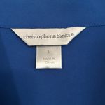 Christopher & Banks Women's  Large Jacket Blue‎ and White 3/4 Sleeves Photo 2