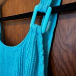 Aerie NWT Crinkle Shimmer Scoop Cheekiest One Piece Swimsuit Blue Teal L Photo 1