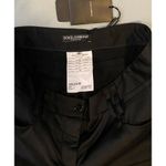 Dolce & Gabbana NWT $1228 40 6 Pants Trousers Tuxedo Black Techno Satin Low Rise Photo 4