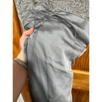 Tadashi Shoji  Beaded Top Grey Ruched Feminine Maxi Evening Romantic Gown Size 6 Photo 6