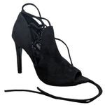 Cape Robbin Faux Suede Black Strappy Heels Size 8.5 Sexy Strappy Suede Heels Photo 0
