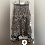 Peruvian Connection  Skirt Gray and Black soft cotton elastic waist midi size xs Photo 5