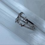 Crescent Moon And Star Sterling Silver CZ Ring Size 6,7,8 Photo 4