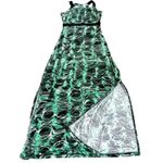 Kenar maxi sleeveless dress green/black abstract print rayon size XS preloved Photo 6