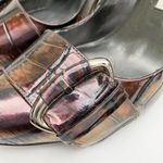 Pura Lopez Buckle Snake Skin Block Heels 37 Size 6.5 Photo 2