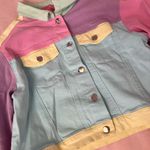 Sugar Thrillz Multicolor Pastel Colorblock Jacket Pink Size M Photo 2