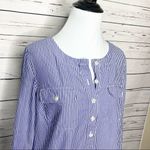 Vineyard Vines Blue & White Striped Popover Top Size Small Photo 3