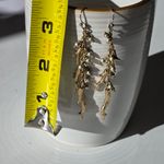 Lucky Brand  Gold Tone Coral Shaped Earrings With Beads Photo 2