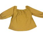 Polagram  Mustard Yellow Long Sleeve Blouse large square elastic neck. Photo 1