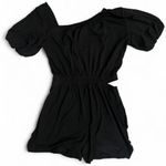 Cuyana Gathered Front Jumpsuit Shorts V2 Romper Black Small Photo 3