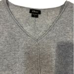 AMICI Pure Gray Grey V Neck 100% Cashmere Fringe 3/4 Dolman Sleeve Sweater SMALL Photo 7