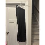 Women's Black One Shoulder Long Dress Formal Wedding Front Split Woven Large Photo 4