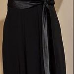 Evan Picone  Black Chiffon Midi Dress Ribbon Wrapped & Draped on Waist Sz 12 Photo 0