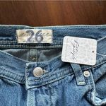 Free People ✨SALE  Maggie Dark Wash Mid-Rise Straight Leg Raw Hem Jeans 26 NWT Photo 10