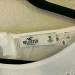 Hollister  White Eyelet Top, size S, festival shirt, crochet sleeves Photo 1