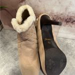 Madeline Girl Faux Suede and Fur Elegant Cream Heeled Boots Sz 9.5 White Photo 4