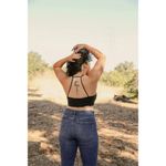 The House Of Gentry womens M/L Black bralette embroidered crescent moon mesh Size M Photo 2