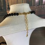 Talbots 0088 Y2K Black Onyx Glass & Enamel Bead Art-Deco Style Necklace EUC Photo 2