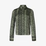 FAVORITE DAUGHTER The Take Me Seriously Long Sleeve Satin Top, Serpiente, Medium Black Photo 14