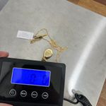 Talbots  Semiprecious Stone Necklace Gold Tone Thin Blue Jewel NWT $59.50 Pendant Photo 5