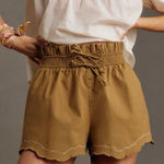 Anthropologie  Scallop Hem Paperbag Shorts Medium Photo 0