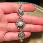 Sterling Silver DGS Turkey Filigree Floral White Pearl 925  Adjustable Bracelet Photo 13