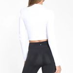 Koral Womens size S White Luca Blackout Long Sleeve Crop Top Gym Athletic Photo 12