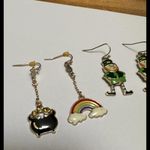 Lot Of 2 Pierced Earrings Dangle Drop St Patrick’s Irish Leprechaun / Rainbow Photo 4