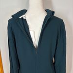 Reiss  Cherry Keyhole Mock Neck Long Sleeve Blouse Office Dark Teal Career size 4 Photo 6