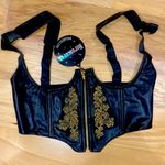 HOROSCOPEZ Bold Beauty Underbust Corset Top & Embroidered Mini Skirt Set Black Size XL Photo 2
