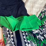 Eliza J Navy Blue Green Tank Dress Maxi 2 Small Tie Waist Jersey Scarf Print Photo 2