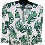 Piyama Monstera rayon romper, ruffle sleeves and hem, SIZE XL, EUC Green Photo 2