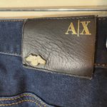 Armani Exchange  Dark Wash Skinny Jeans with Gold Stitching Size 2‎ Photo 6