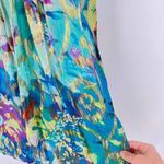 Cache Y2K  Gold Metallic Strapless Mini Dress Blue Silk Sz 0 XS Coquette Shimmer‎ Photo 4