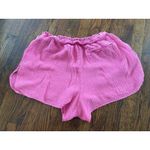 Aerie  Thick Cotton Gauze Shorts Bright Pink Pockets L Beach Travel Lounge Resort Photo 2