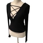 Me to We  Black Crisscross Front Long Sleeve Top Photo 2