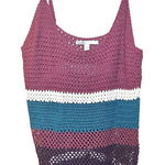 Old Navy  Size Extra Large XL Stripe Crochet Knit Tank Top Purple Blue White Photo 0