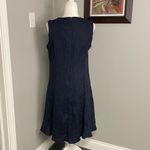 Malvin 100% Linen Sleeveless Dress Navy XL Career Business Beach Ruffle Blue Photo 4